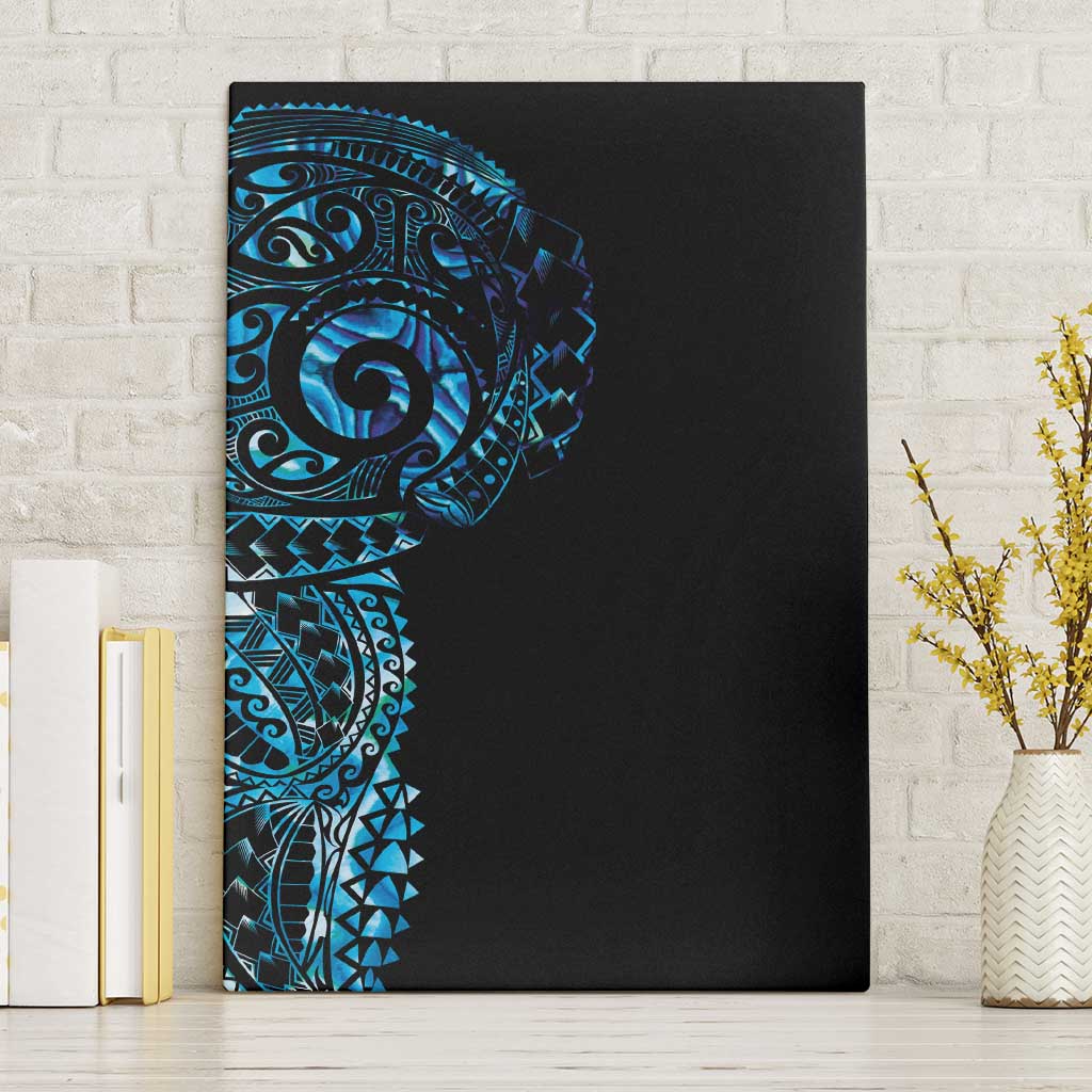 New Zealand Maori Koru Art Traditional Tattoo Canvas Wall Art Paua Shell