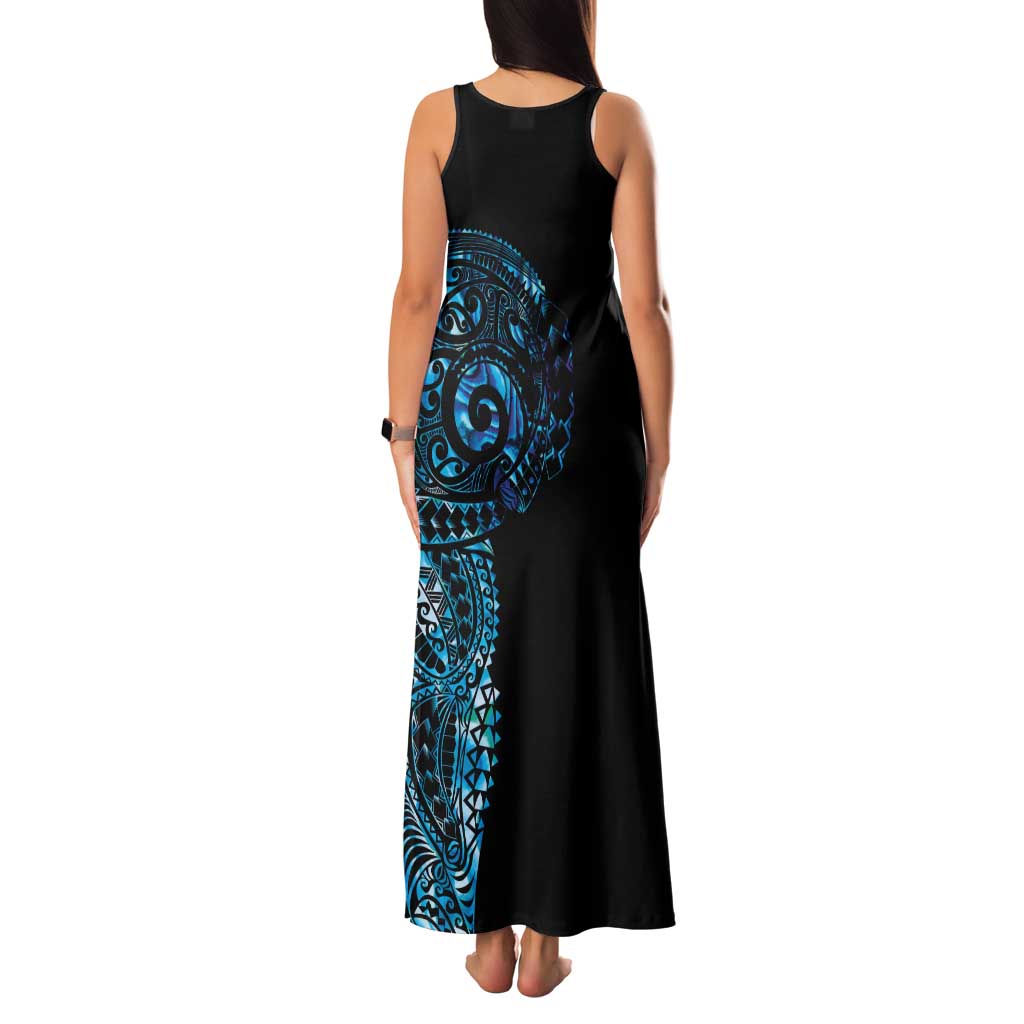 New Zealand Maori Koru Art Traditional Tattoo Family Matching Tank Maxi Dress and Hawaiian Shirt Paua Shell LT03 - Polynesian Pride