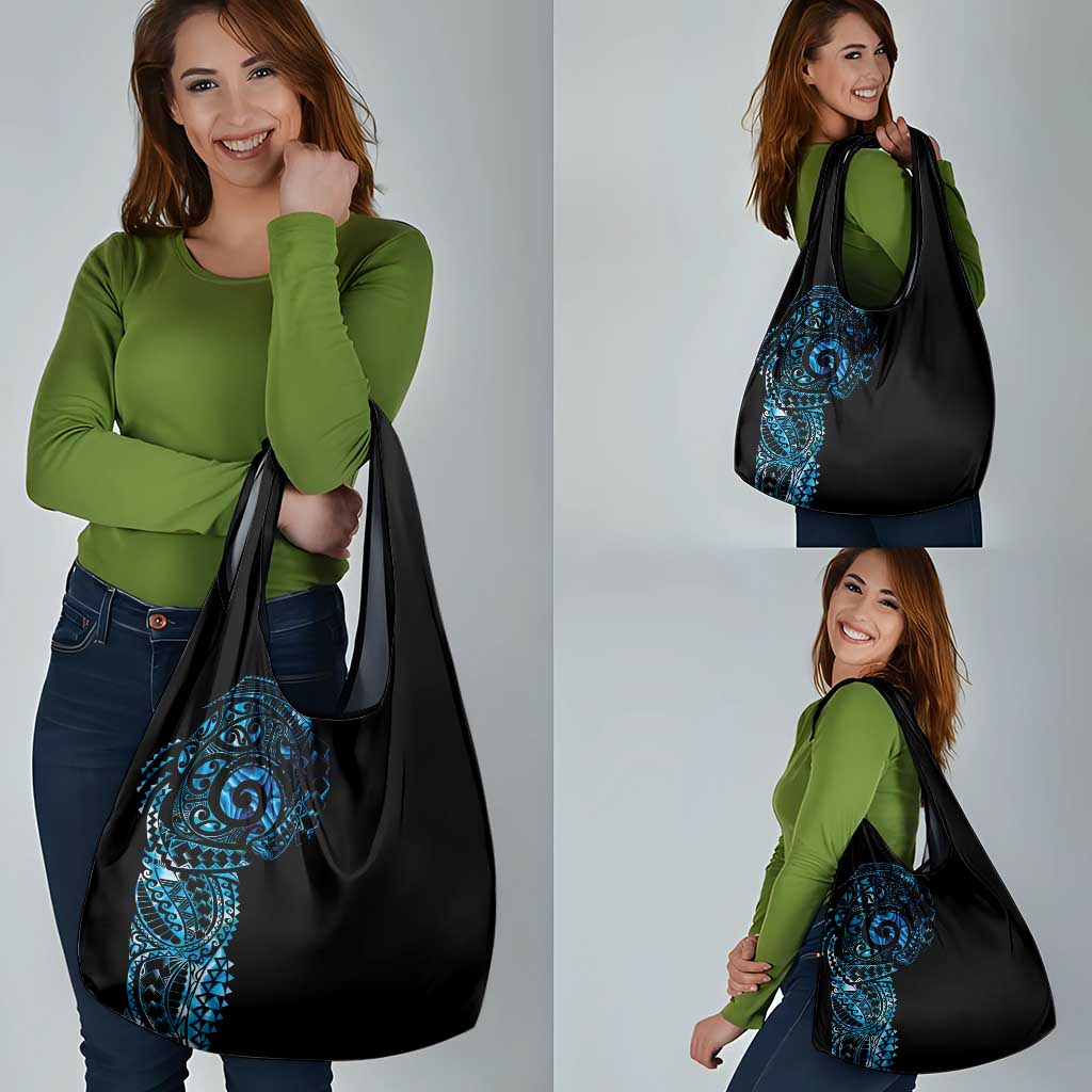 New Zealand Maori Koru Art Traditional Tattoo Grocery Bag Paua Shell
