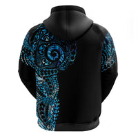 New Zealand Maori Koru Art Traditional Tattoo Hoodie Paua Shell