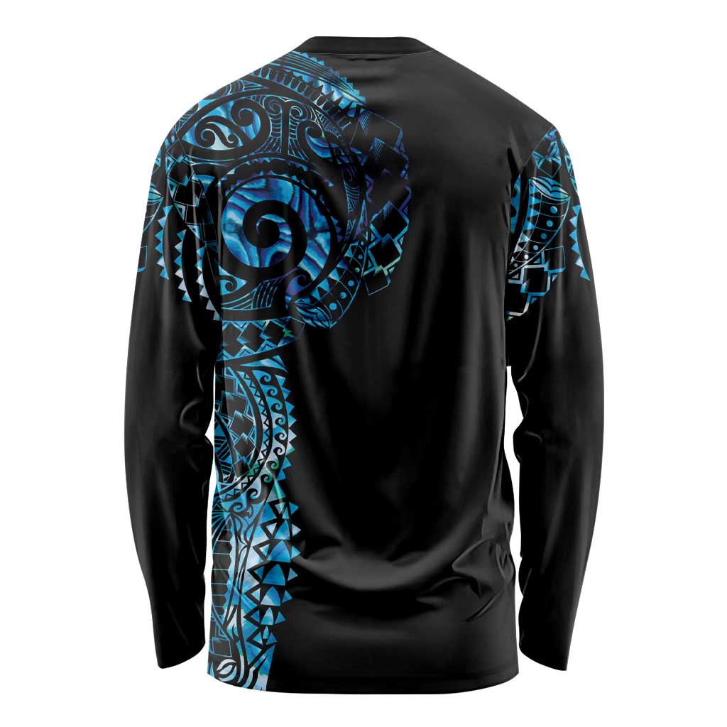 New Zealand Maori Koru Art Traditional Tattoo Long Sleeve Shirt Paua Shell LT03 - Polynesian Pride
