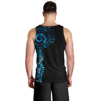 New Zealand Maori Koru Art Traditional Tattoo Men Tank Top Paua Shell