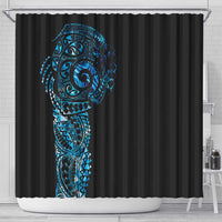 New Zealand Maori Koru Art Traditional Tattoo Shower Curtain Paua Shell