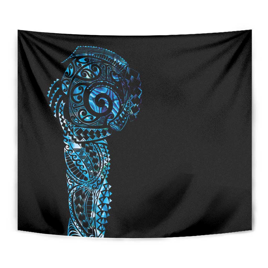 New Zealand Maori Koru Art Traditional Tattoo Tapestry Paua Shell