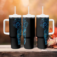New Zealand Maori Koru Art Traditional Tattoo Tumbler With Handle Paua Shell LT03 - Polynesian Pride