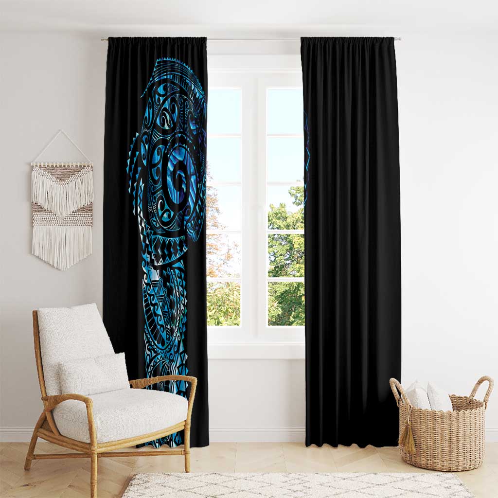 New Zealand Maori Koru Art Traditional Tattoo Window Curtain Paua Shell