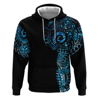 New Zealand Maori Koru Art Traditional Tattoo Zip Hoodie Paua Shell