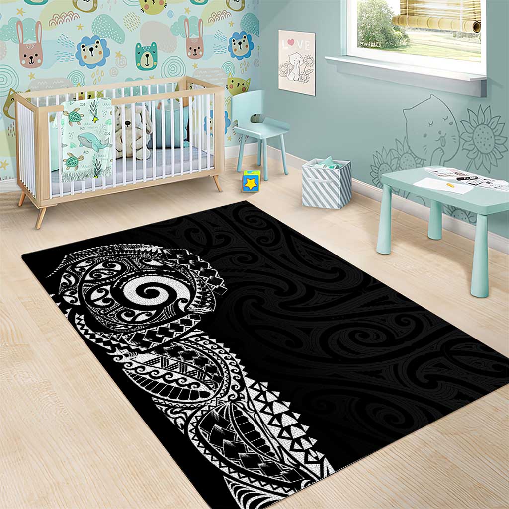 New Zealand Maori Koru Art Traditional Tattoo Area Rug Simple Style