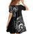 New Zealand Maori Koru Art Traditional Tattoo Family Matching Off The Shoulder Long Sleeve Dress and Hawaiian Shirt Simple Style