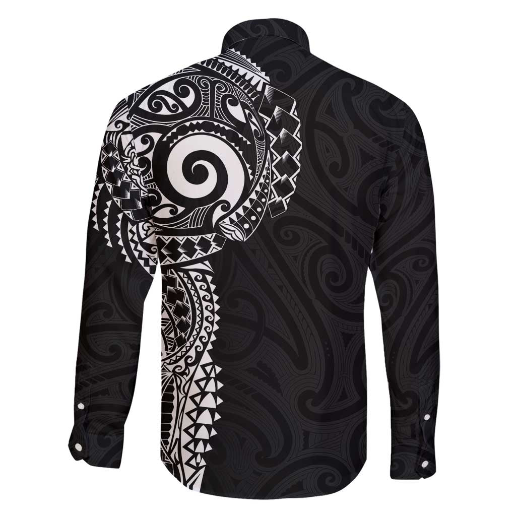 New Zealand Maori Koru Art Traditional Tattoo Family Matching Off Shoulder Maxi Dress and Hawaiian Shirt Simple Style