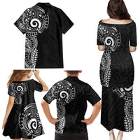 New Zealand Maori Koru Art Traditional Tattoo Family Matching Puletasi and Hawaiian Shirt Simple Style LT03 - Polynesian Pride
