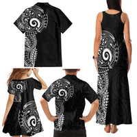 New Zealand Maori Koru Art Traditional Tattoo Family Matching Tank Maxi Dress and Hawaiian Shirt Simple Style LT03 - Polynesian Pride