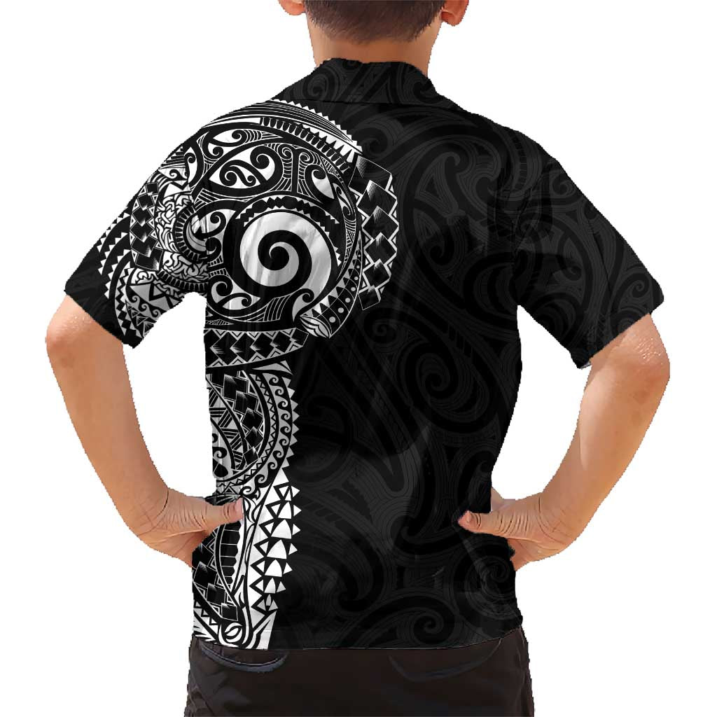 New Zealand Maori Koru Art Traditional Tattoo Kid Hawaiian Shirt Simple Style LT03 - Polynesian Pride