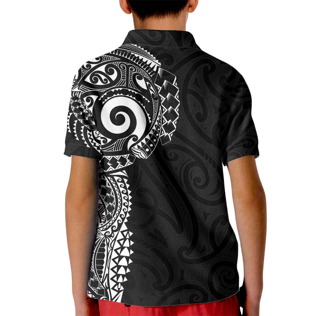 New Zealand Maori Koru Art Traditional Tattoo Kid Polo Shirt Simple Style LT03 - Polynesian Pride