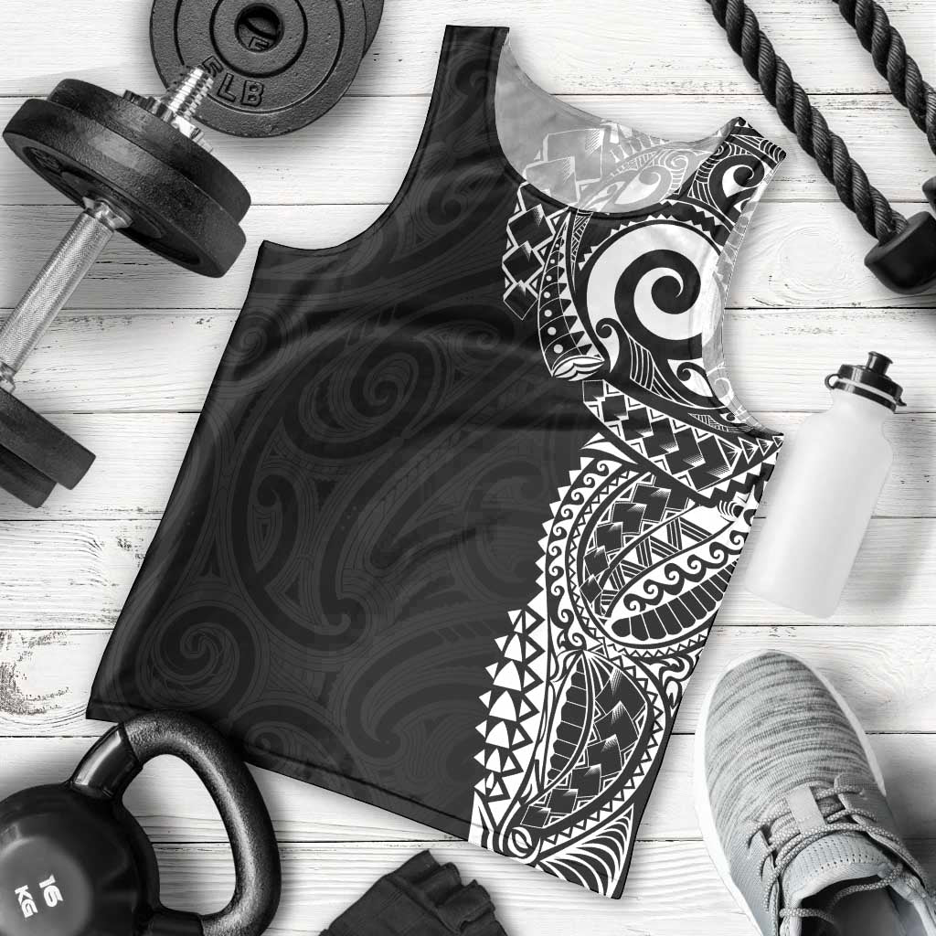 New Zealand Maori Koru Art Traditional Tattoo Men Tank Top Simple Style