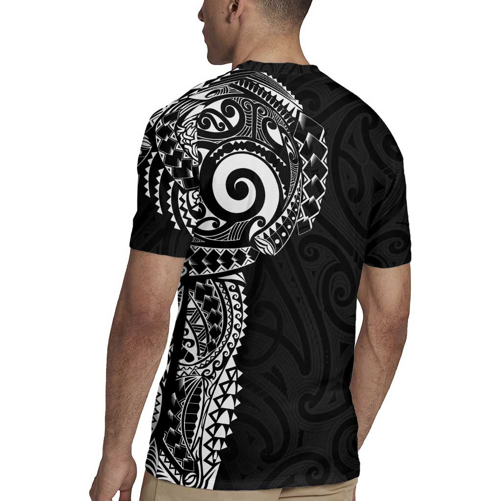 New Zealand Maori Koru Art Traditional Tattoo Rugby Jersey Simple Style LT03 - Polynesian Pride
