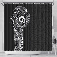 New Zealand Maori Koru Art Traditional Tattoo Shower Curtain Simple Style
