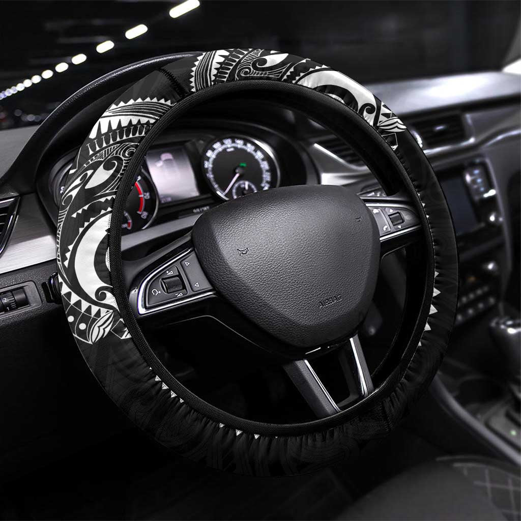 New Zealand Maori Koru Art Traditional Tattoo Steering Wheel Cover Simple Style