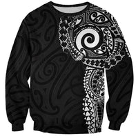 New Zealand Maori Koru Art Traditional Tattoo Sweatshirt Simple Style LT03 Unisex Black - Polynesian Pride