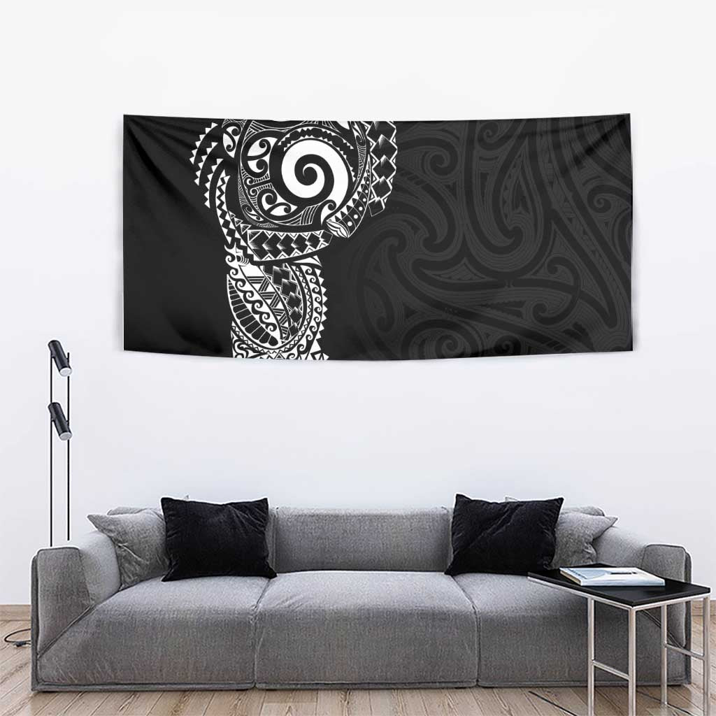 New Zealand Maori Koru Art Traditional Tattoo Tapestry Simple Style