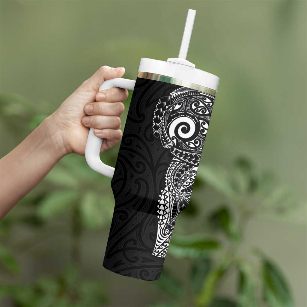 New Zealand Maori Koru Art Traditional Tattoo Tumbler With Handle Simple Style LT03 - Polynesian Pride