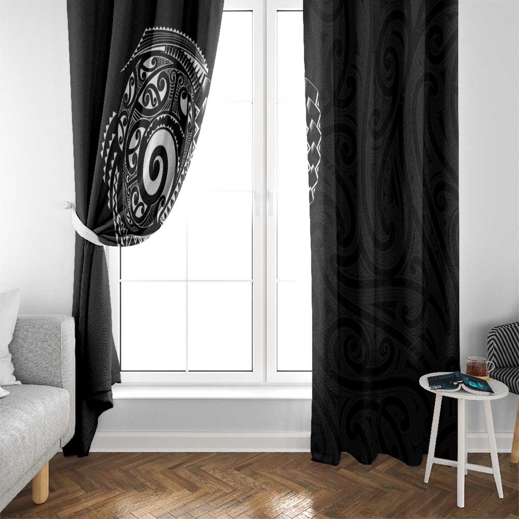 New Zealand Maori Koru Art Traditional Tattoo Window Curtain Simple Style