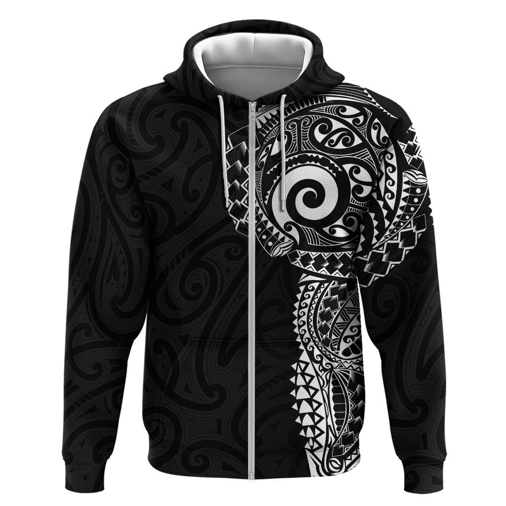 New Zealand Maori Koru Art Traditional Tattoo Zip Hoodie Simple Style