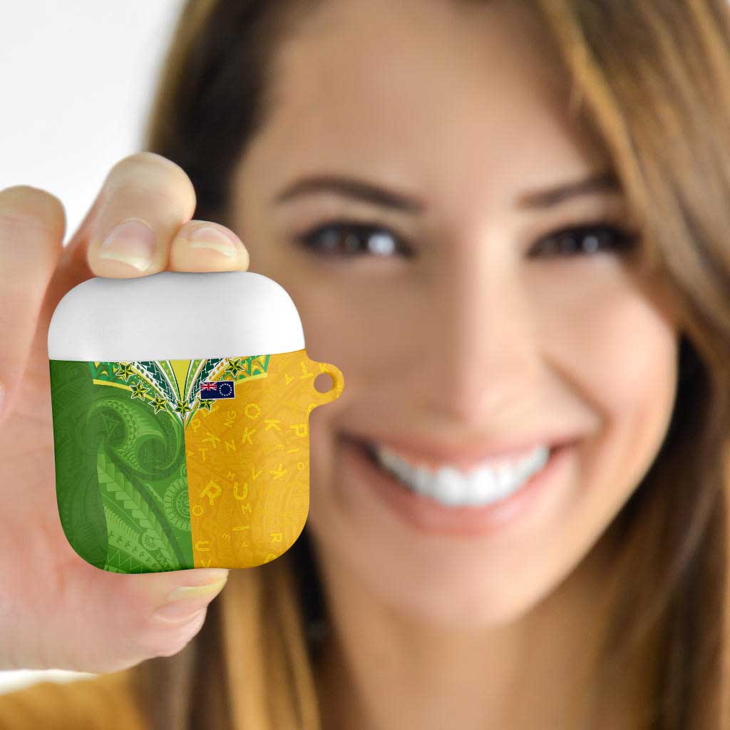 Cook Islands Language Week AirPods Case Tatau Pattern and Rarotongan Alphabet - Polynesian Pride