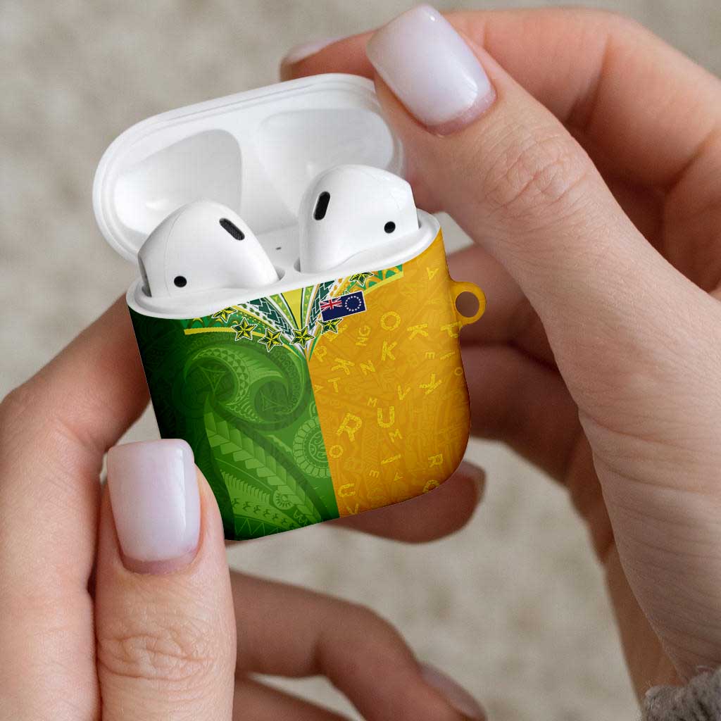 Cook Islands Language Week AirPods Case Tatau Pattern and Rarotongan Alphabet - Polynesian Pride