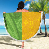 Cook Islands Language Week Beach Blanket Tatau Pattern and Rarotongan Alphabet - Polynesian Pride