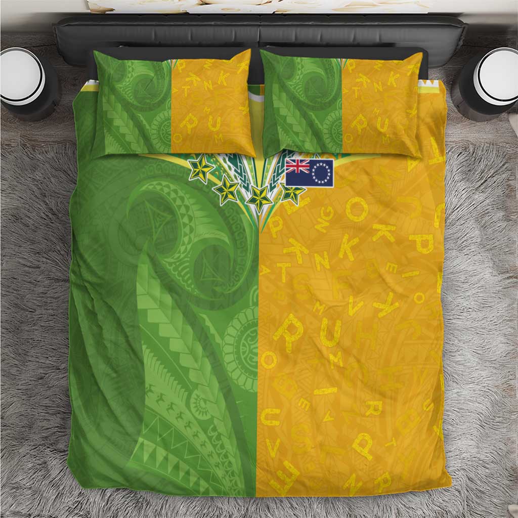 Cook Islands Language Week Bedding Set Tatau Pattern and Rarotongan Alphabet - Polynesian Pride