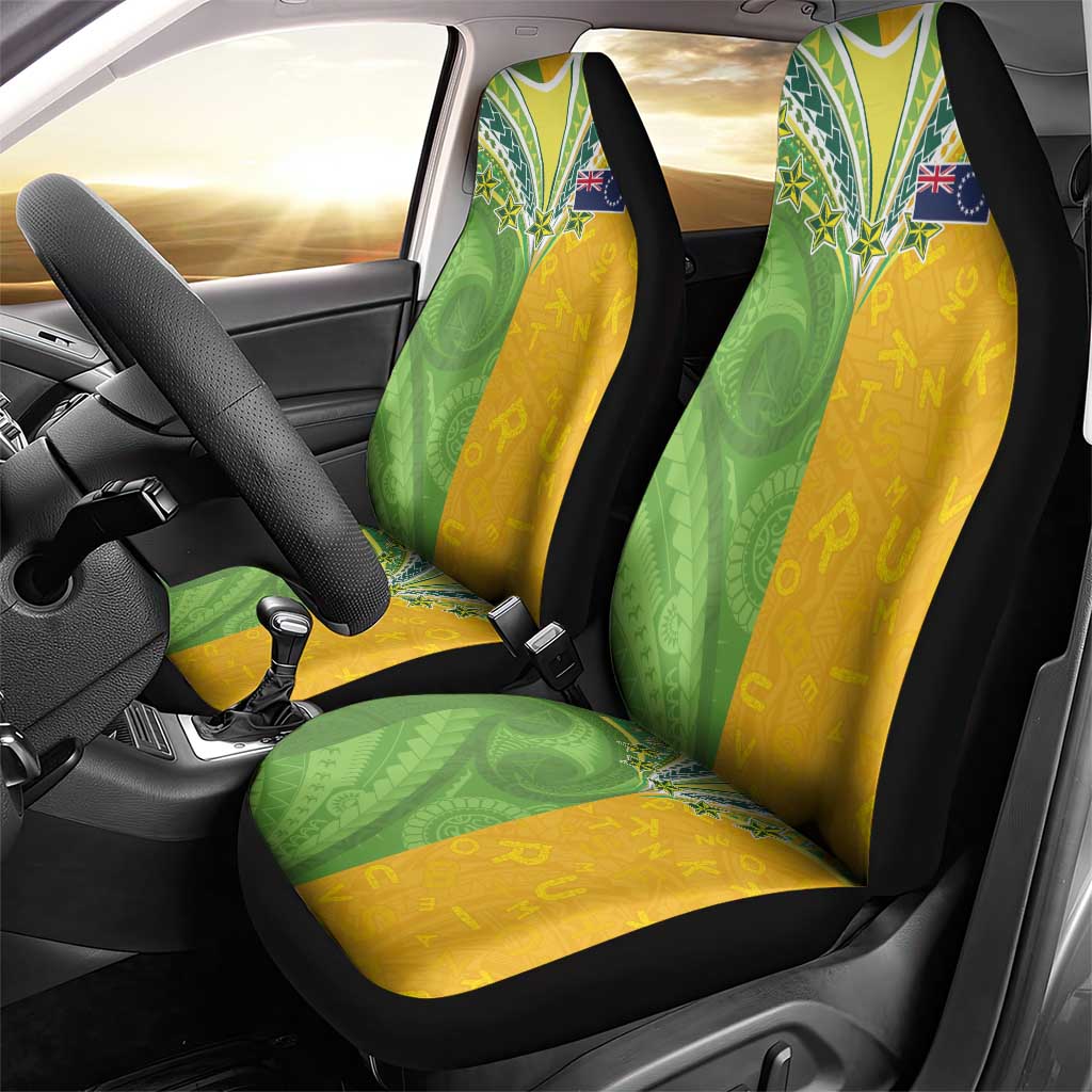 Cook Islands Language Week Car Seat Cover Tatau Pattern and Rarotongan Alphabet - Polynesian Pride