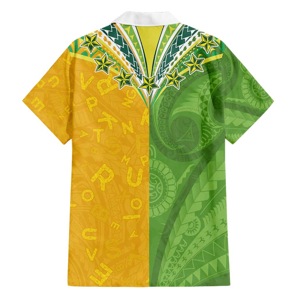 Cook Islands Language Week Family Matching Tank Maxi Dress and Hawaiian Shirt Tatau Pattern and Rarotongan Alphabet - Polynesian Pride