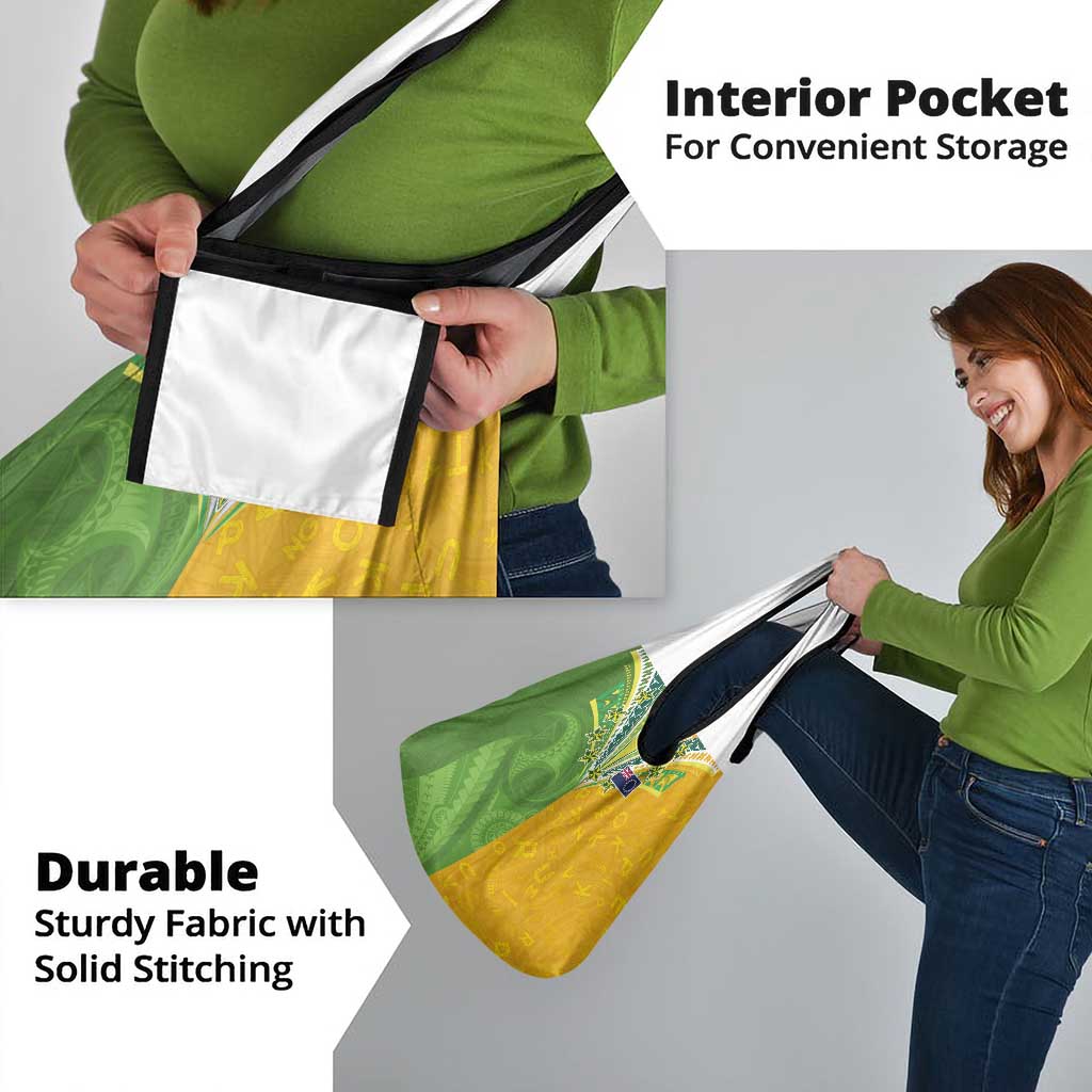 Cook Islands Language Week Grocery Bag Tatau Pattern and Rarotongan Alphabet - Polynesian Pride