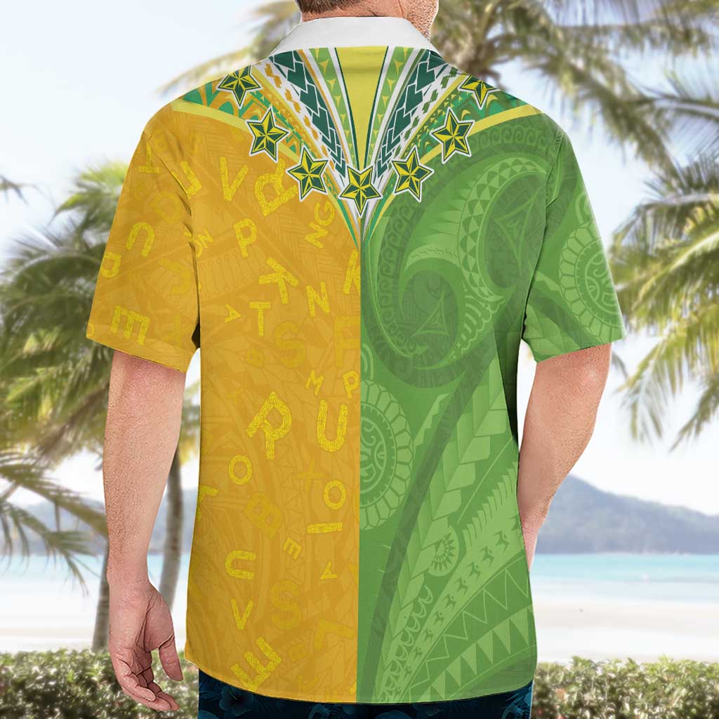 Cook Islands Language Week Hawaiian Shirt Tatau Pattern and Rarotongan Alphabet - Polynesian Pride