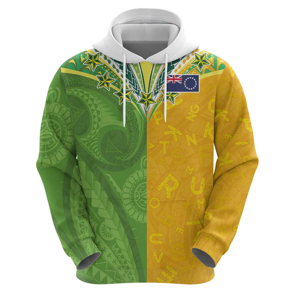 Cook Islands Language Week Hoodie Tatau Pattern and Rarotongan Alphabet - Polynesian Pride