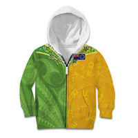 Cook Islands Language Week Kid Hoodie Tatau Pattern and Rarotongan Alphabet - Polynesian Pride