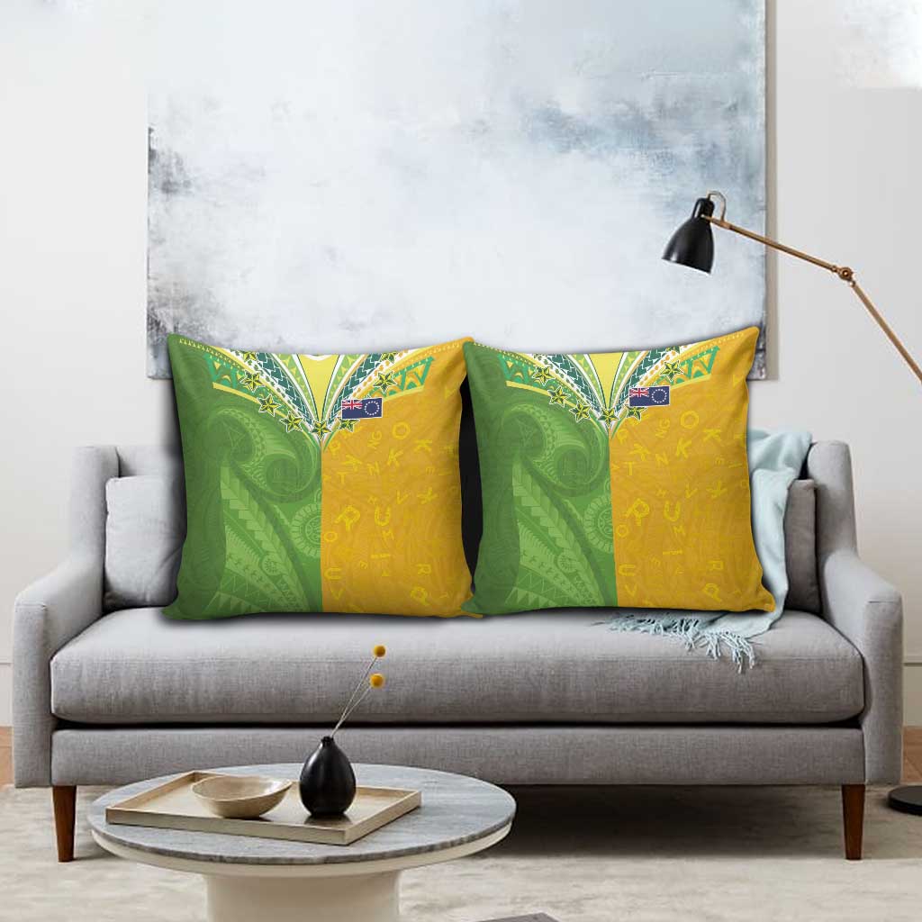 Cook Islands Language Week Pillow Cover Tatau Pattern and Rarotongan Alphabet LT03 - Polynesian Pride