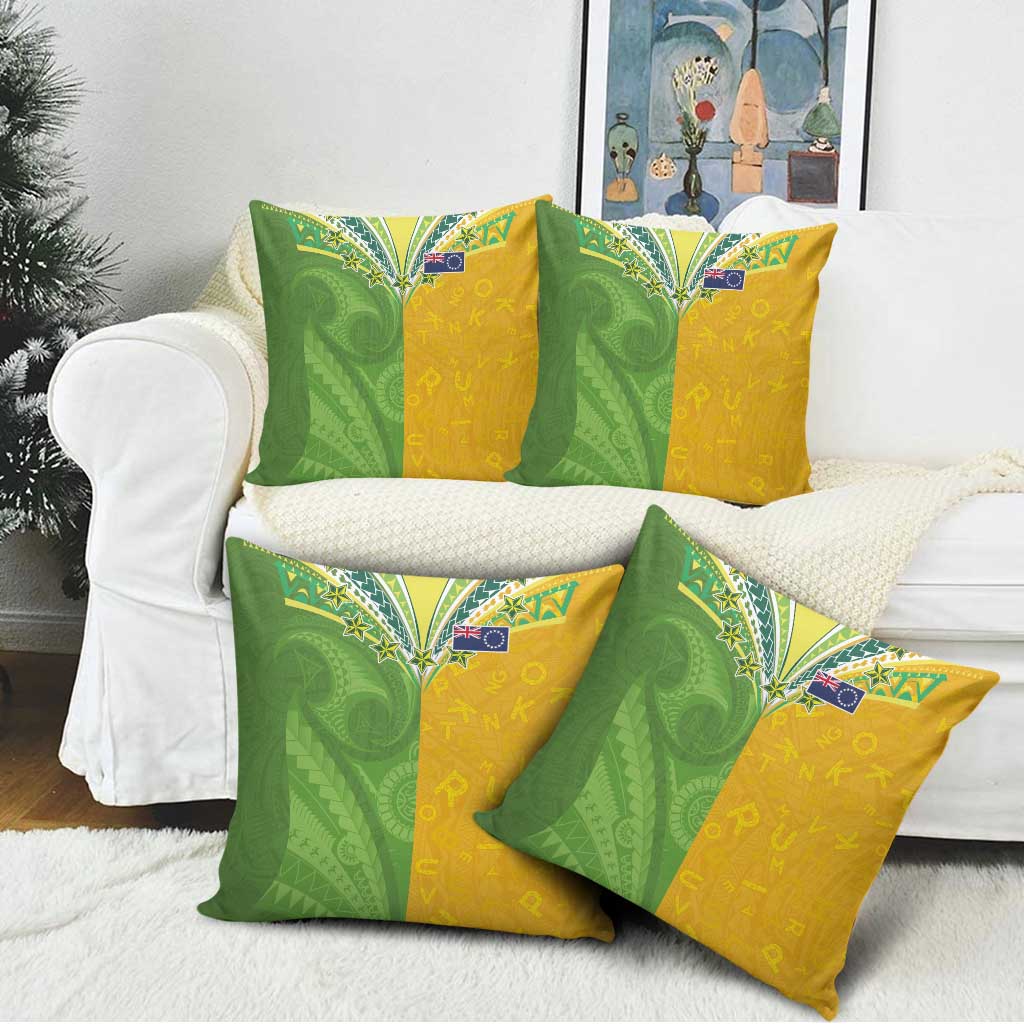 Cook Islands Language Week Pillow Cover Tatau Pattern and Rarotongan Alphabet LT03 - Polynesian Pride