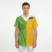 Cook Islands Language Week Scrub Top Tatau Pattern and Rarotongan Alphabet - Polynesian Pride