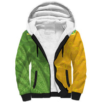Cook Islands Language Week Sherpa Hoodie Tatau Pattern and Rarotongan Alphabet LT03 Unisex Green - Polynesian Pride