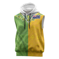 Cook Islands Language Week Sleeveless Hoodie Tatau Pattern and Rarotongan Alphabet - Polynesian Pride