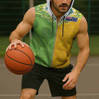 Cook Islands Language Week Sleeveless Zip Hoodie Tatau Pattern and Rarotongan Alphabet - Polynesian Pride