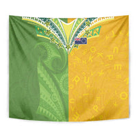 Cook Islands Language Week Tapestry Tatau Pattern and Rarotongan Alphabet - Polynesian Pride
