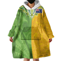 Cook Islands Language Week Wearable Blanket Hoodie Tatau Pattern and Rarotongan Alphabet - Polynesian Pride