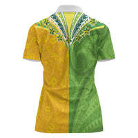 Cook Islands Language Week Women Polo Shirt Tatau Pattern and Rarotongan Alphabet - Polynesian Pride