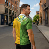 Cook Islands Language Week Zipper Polo Shirt Tatau Pattern and Rarotongan Alphabet - Polynesian Pride