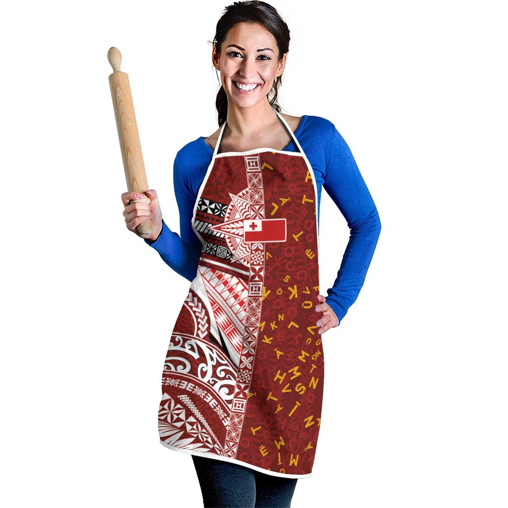 Tonga Language Week Apron Ngatu Pattern and Tongan Alphabet - Polynesian Pride