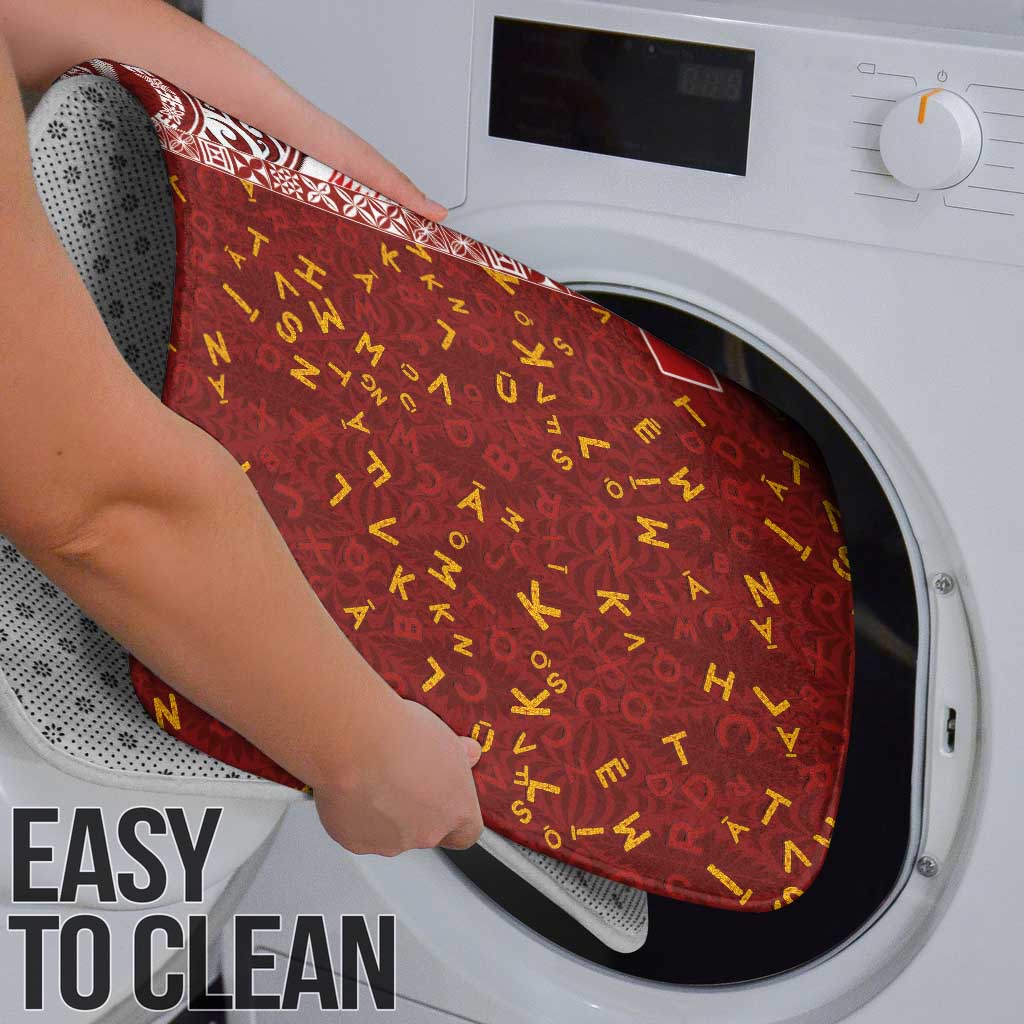 Tonga Language Week Bathroom Set Ngatu Pattern and Tongan Alphabet - Polynesian Pride