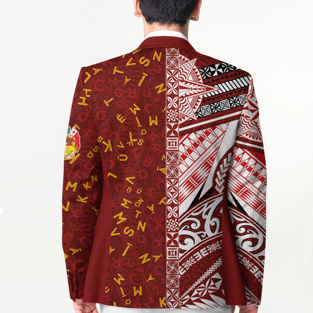 Tonga Language Week Blazer Ngatu Pattern and Tongan Alphabet - Polynesian Pride